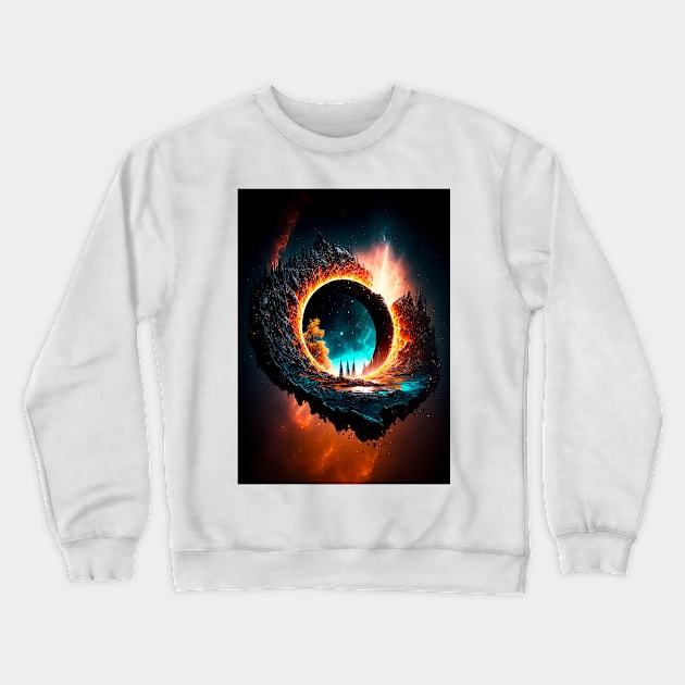 Cosmic Chaos: Magical Landscapes Crewneck Sweatshirt by James Garcia